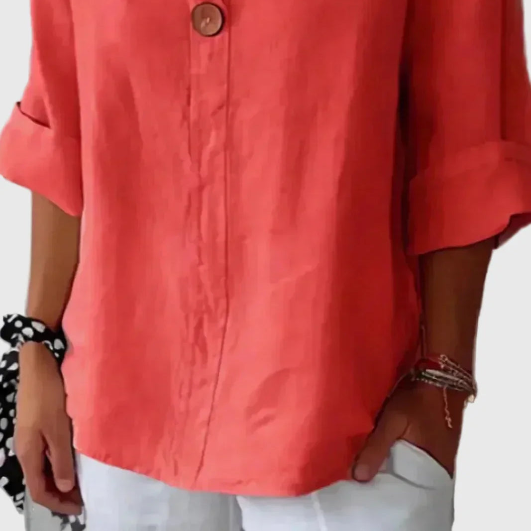 Relaxed V-Neck Blouse – Effortless Comfort for Everyday Style