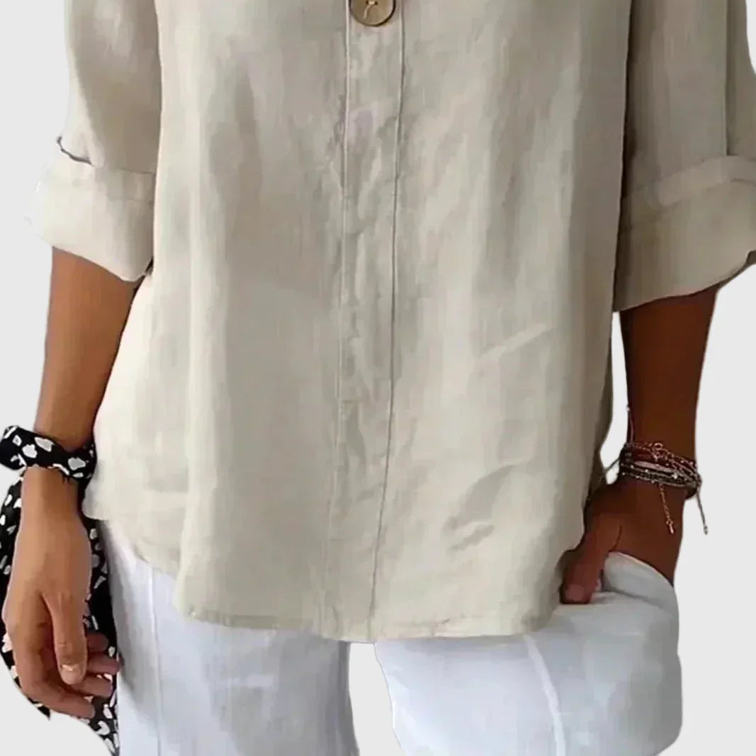 Relaxed V-Neck Blouse – Effortless Comfort for Everyday Style