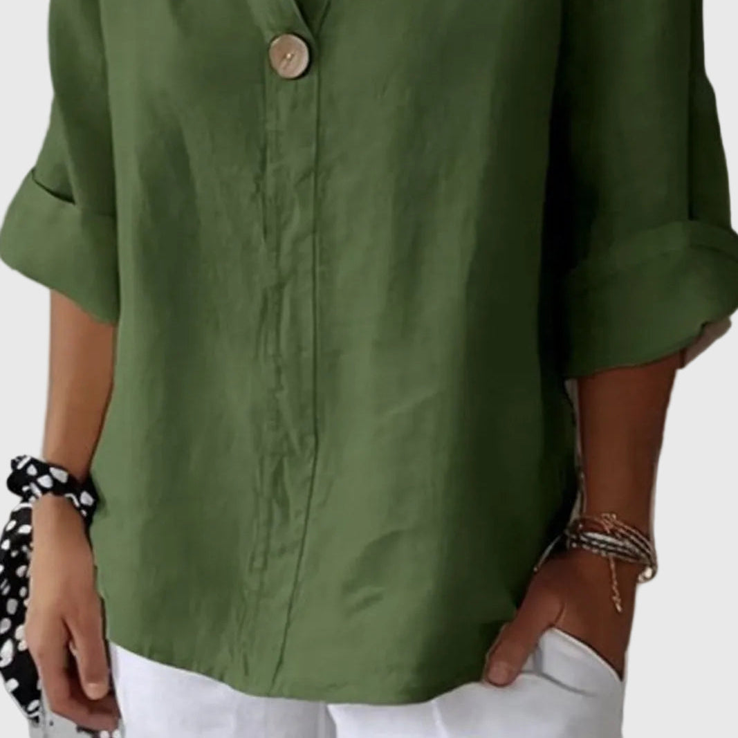 Relaxed V-Neck Blouse – Effortless Comfort for Everyday Style