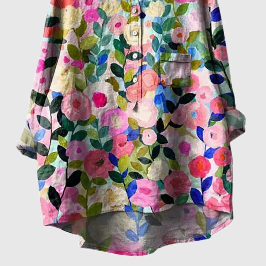 Valeria™ Blooming Floral Blouse - Elegant Garden-Print Top