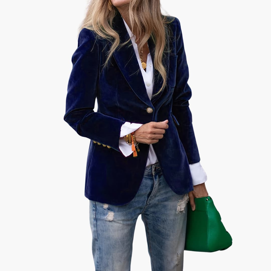 Elegant Retro Blazer, Single-Breasted - Timeless Chic