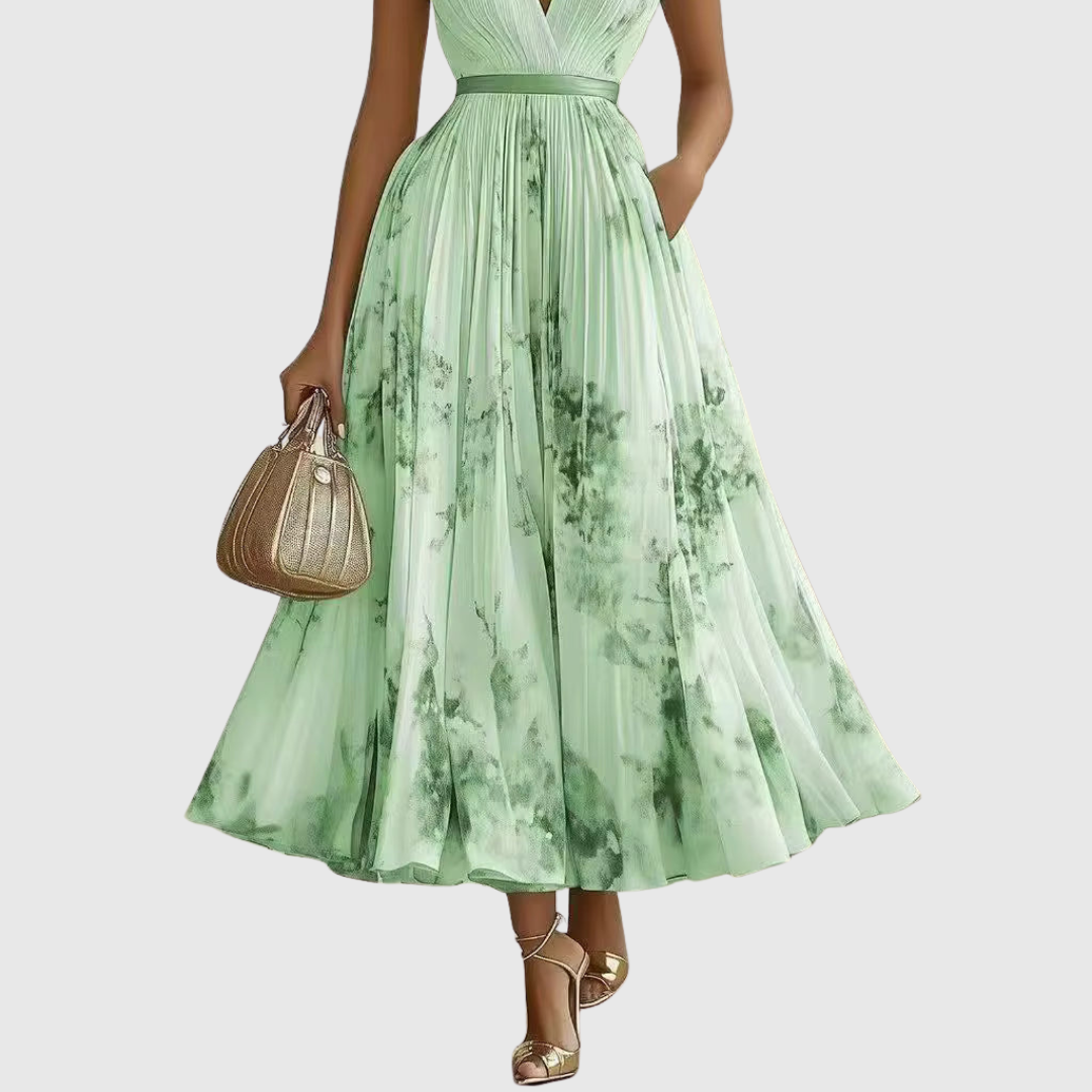 Rowella | Sophisticated Pleated Maxi Dress for Every Occasion