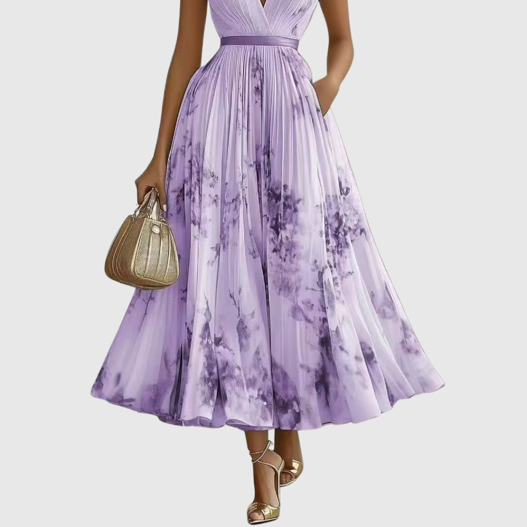 Rowella | Sophisticated Pleated Maxi Dress for Every Occasion