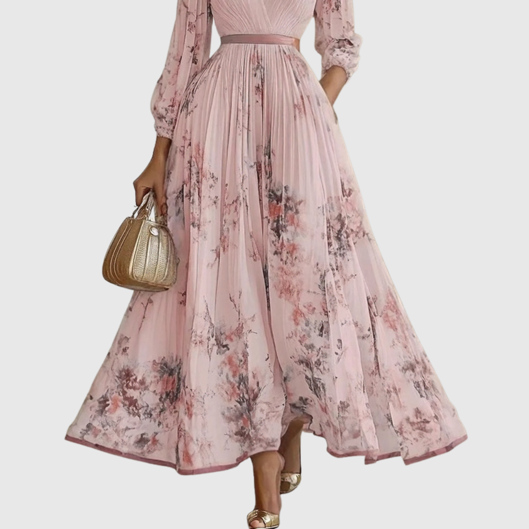 Rowella | Sophisticated Pleated Maxi Dress for Every Occasion