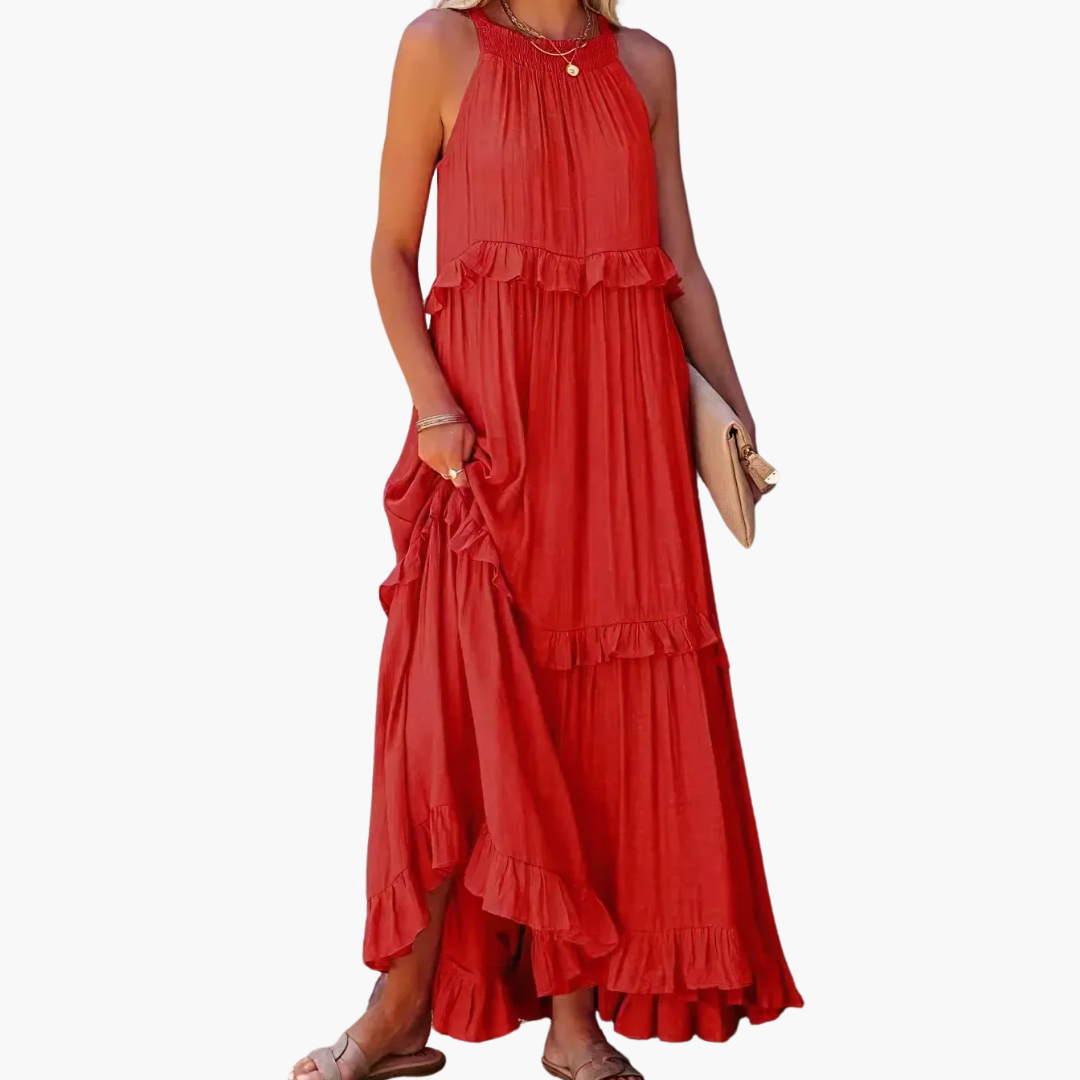Ruffle Breeze Maxi Dress – Effortlessly Flowy & Feminine