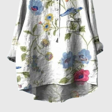 Valeria™ Blooming Floral Blouse - Elegant Garden-Print Top