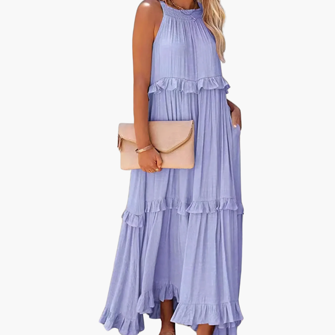 Ruffle Breeze Maxi Dress – Effortlessly Flowy & Feminine