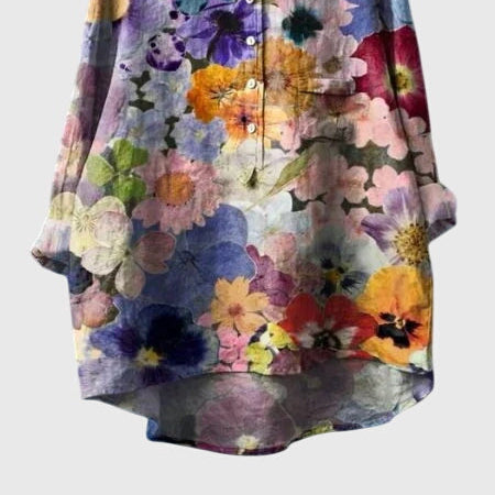 Valeria™ Blooming Floral Blouse - Elegant Garden-Print Top