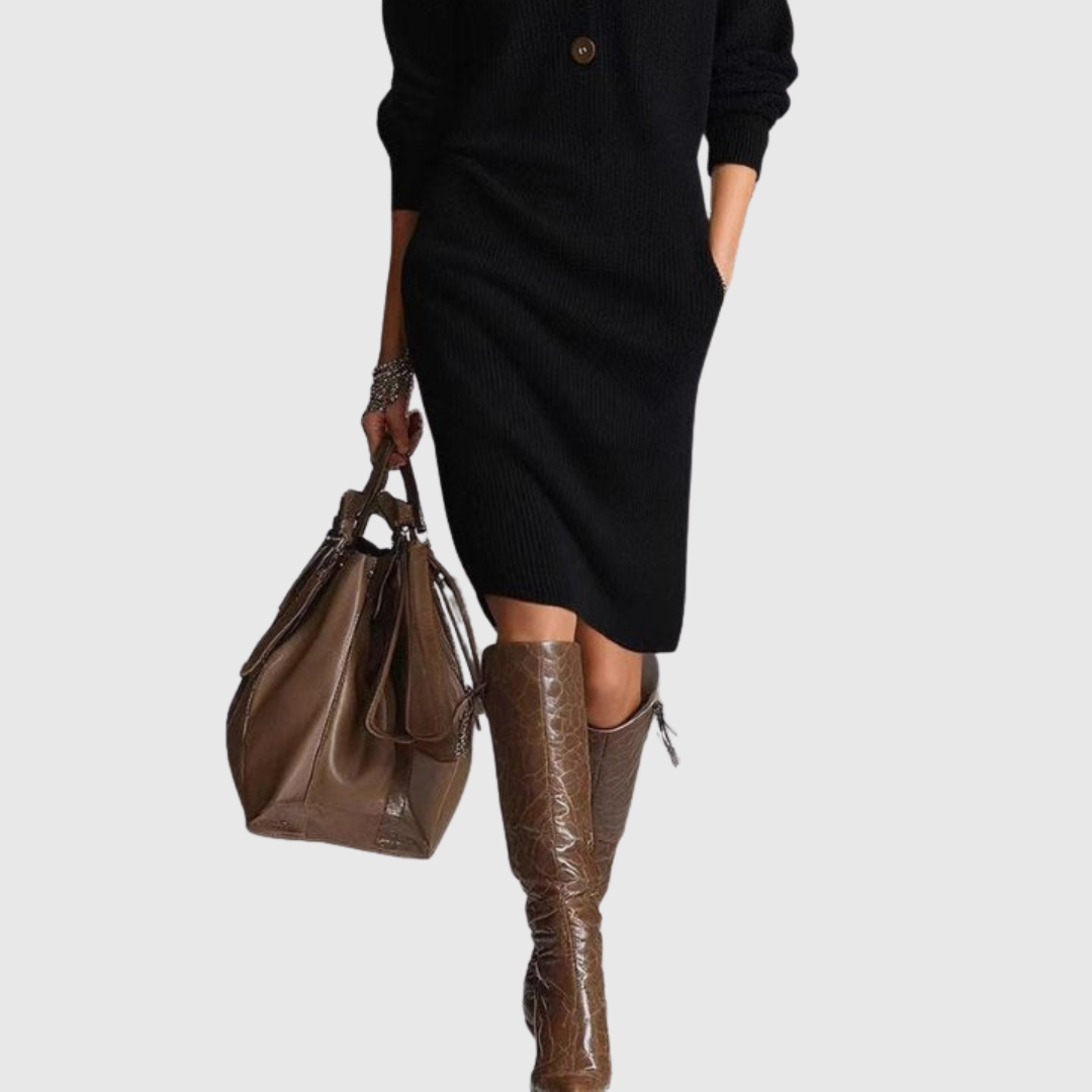 Knit Midi Dress - Cozy, Elegant & Timeless