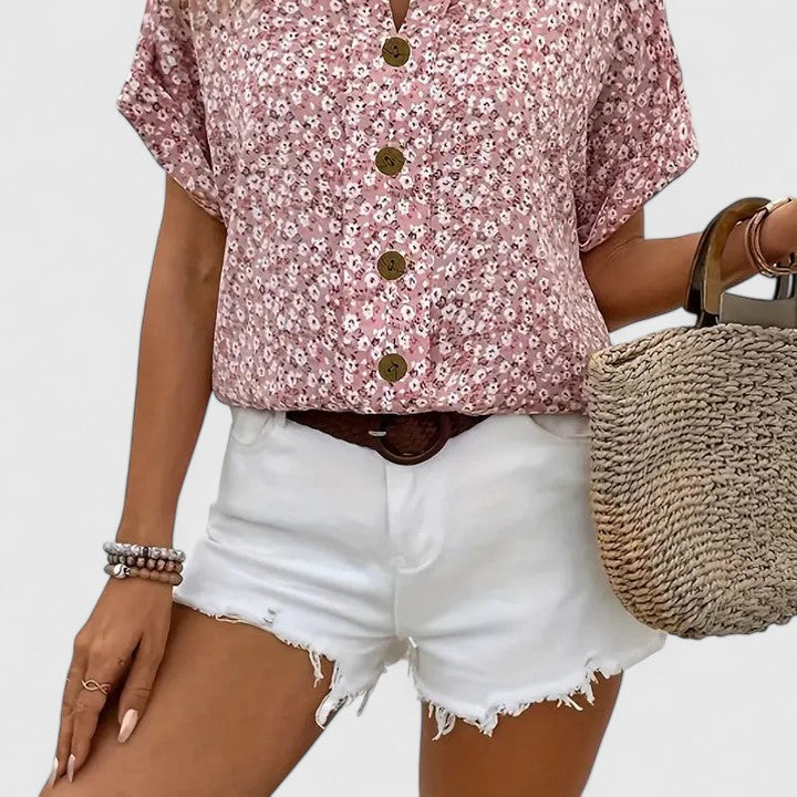 Sabine - Elegant Floral Summer Blouse