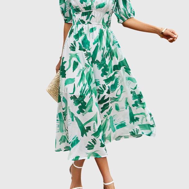 Floral Midi Dress – Breathable Fabric & Flattering Silhouette