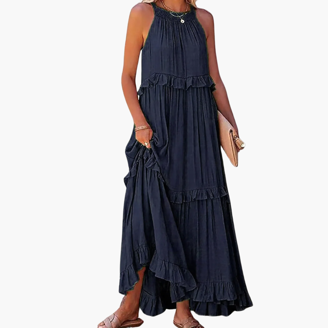 Ruffle Breeze Maxi Dress – Effortlessly Flowy & Feminine