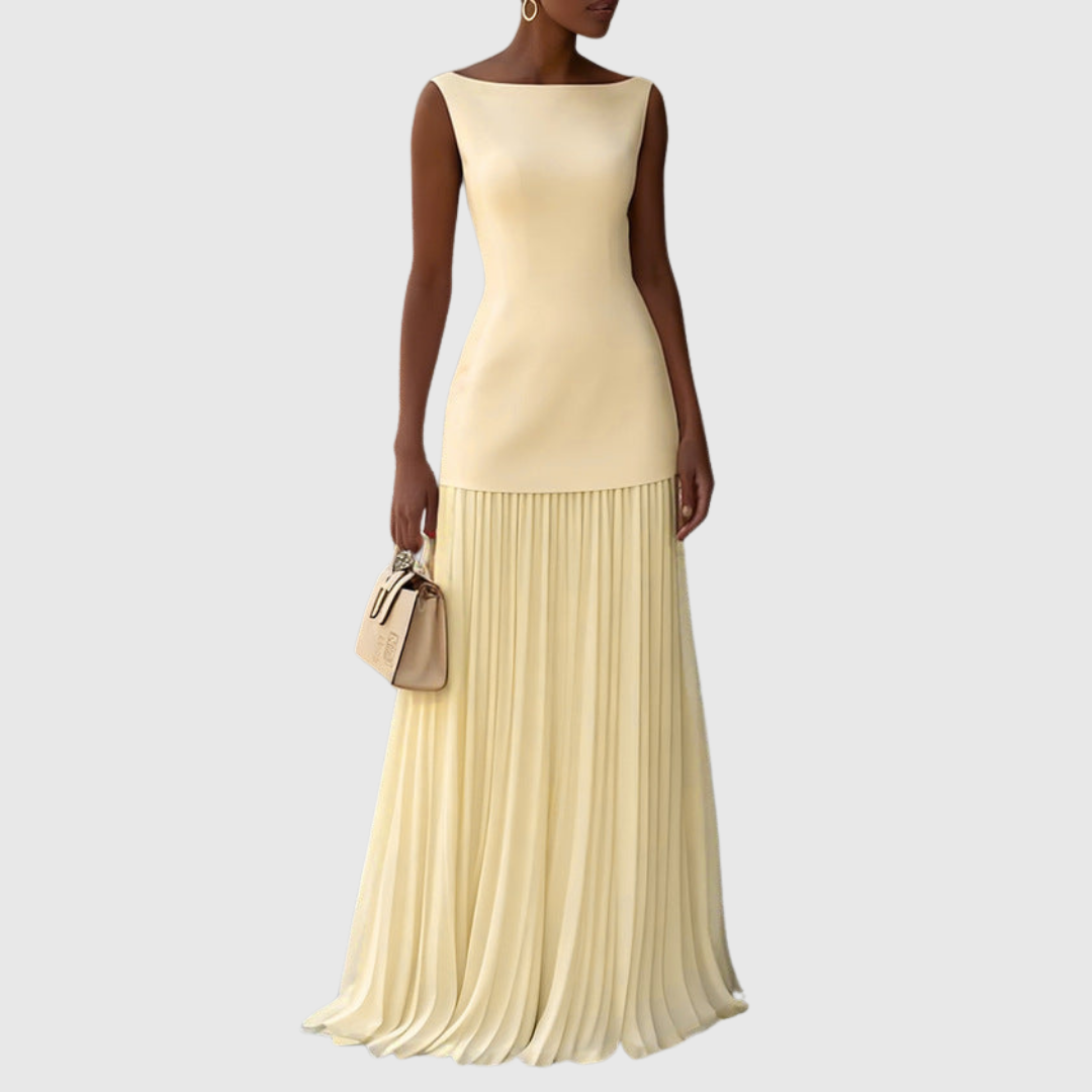 Rowina | Elegant Sleeveless Dress with Flowing Pleats