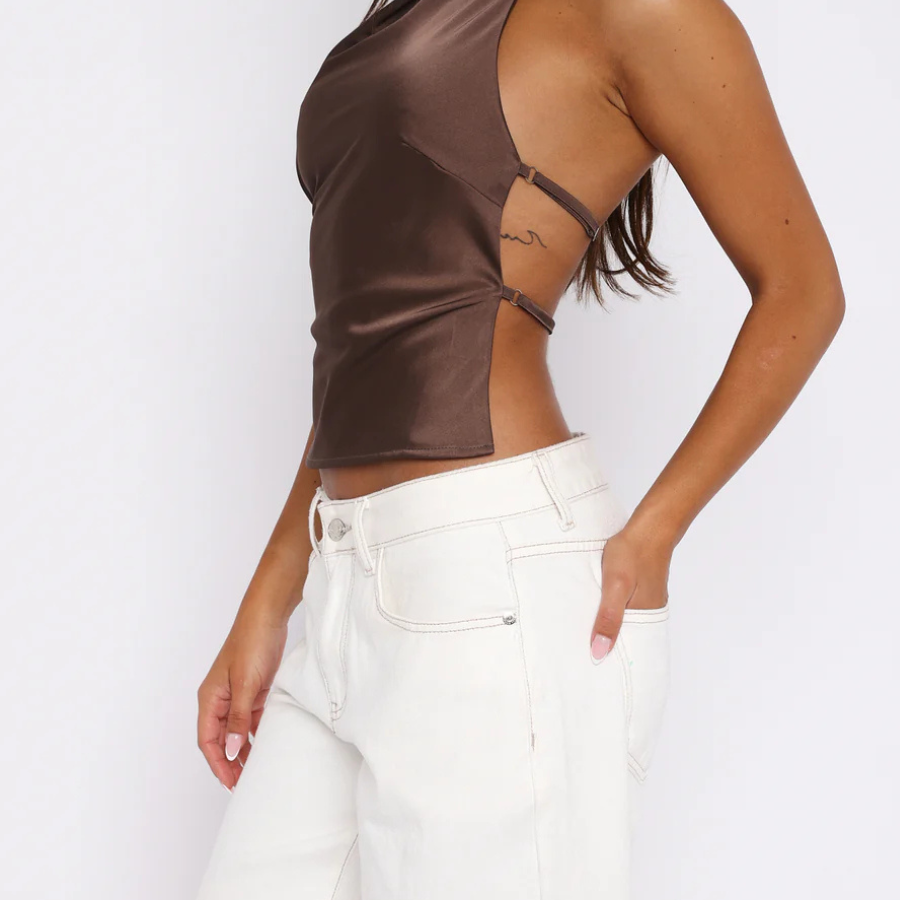 Halter Top | Draped Open Back Halter