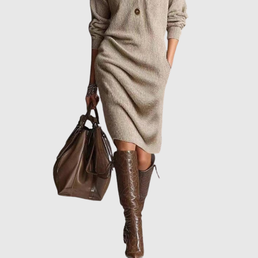 Knit Midi Dress - Cozy, Elegant & Timeless