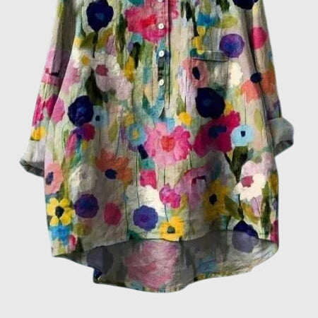 Valeria™ Blooming Floral Blouse - Elegant Garden-Print Top