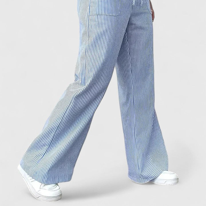 Chic, Wide-Leg Breathable Pants with Elegant Details