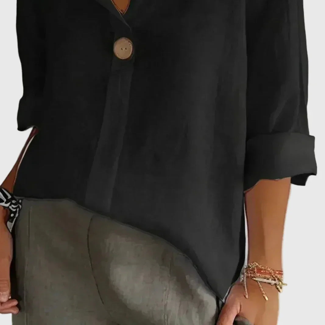 Relaxed V-Neck Blouse – Effortless Comfort for Everyday Style