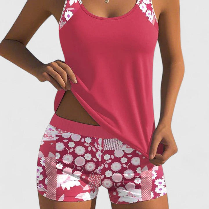 Grace Women's Floral-Print Tankini Swimsuit - Vibrant Floral Swimwear for Pool & Beach