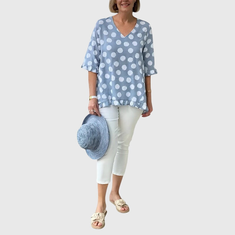 Eira™ Blue Blouse - Effortless Everyday Elegance