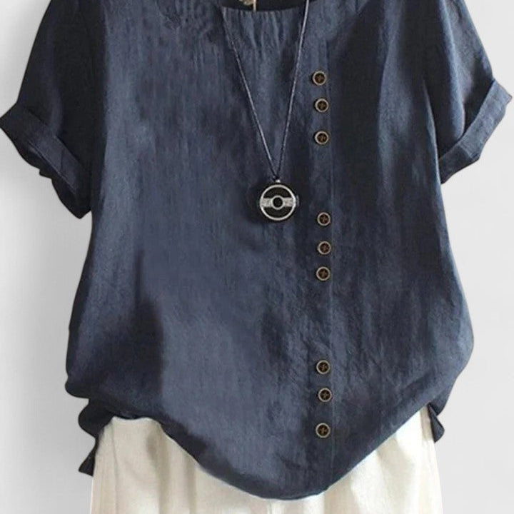 Elisavie Cozy Short-Sleeve Top – Soft, Everyday Comfort