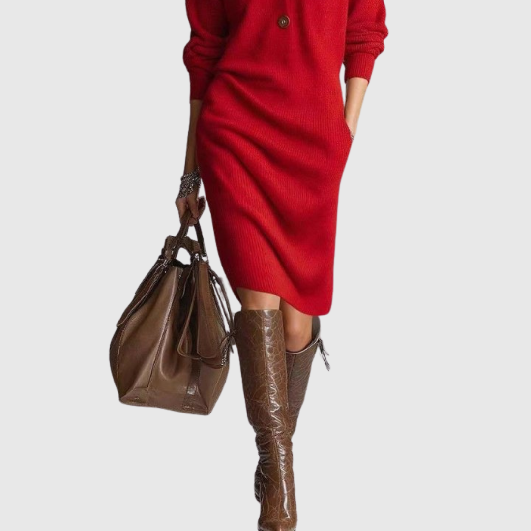 Knit Midi Dress - Cozy, Elegant & Timeless