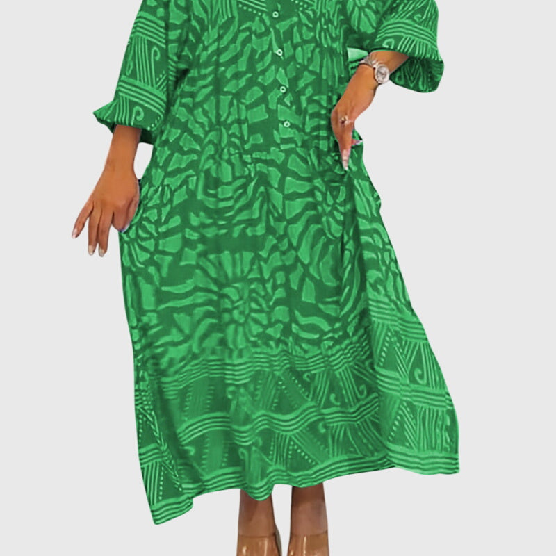 V-Neck Relaxed Fit Maxi Dress – Breathable Fabric & Flattering Silhouette