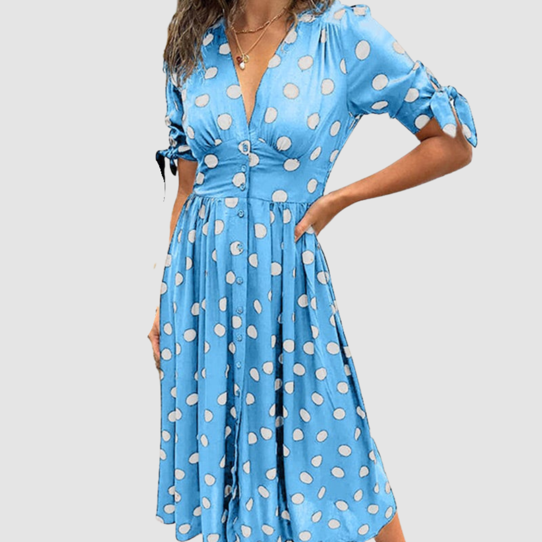 Sophisticated Polka Dot Dress - Timeless Elegance
