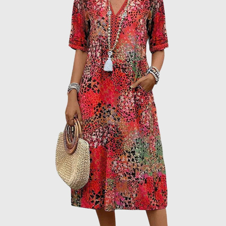 Bella | Elegant Floral Midi Dress
