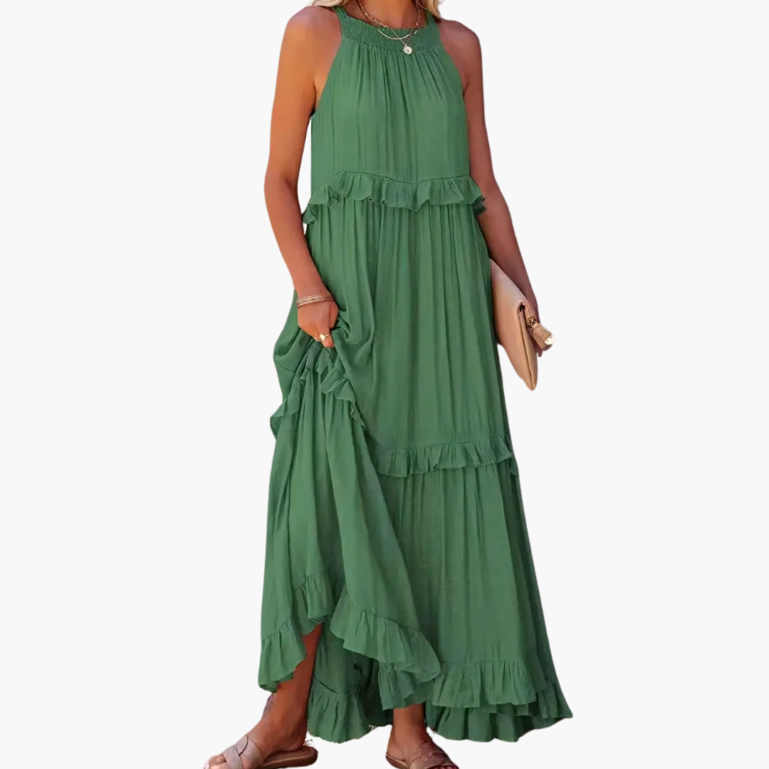 Ruffle Breeze Maxi Dress – Effortlessly Flowy & Feminine
