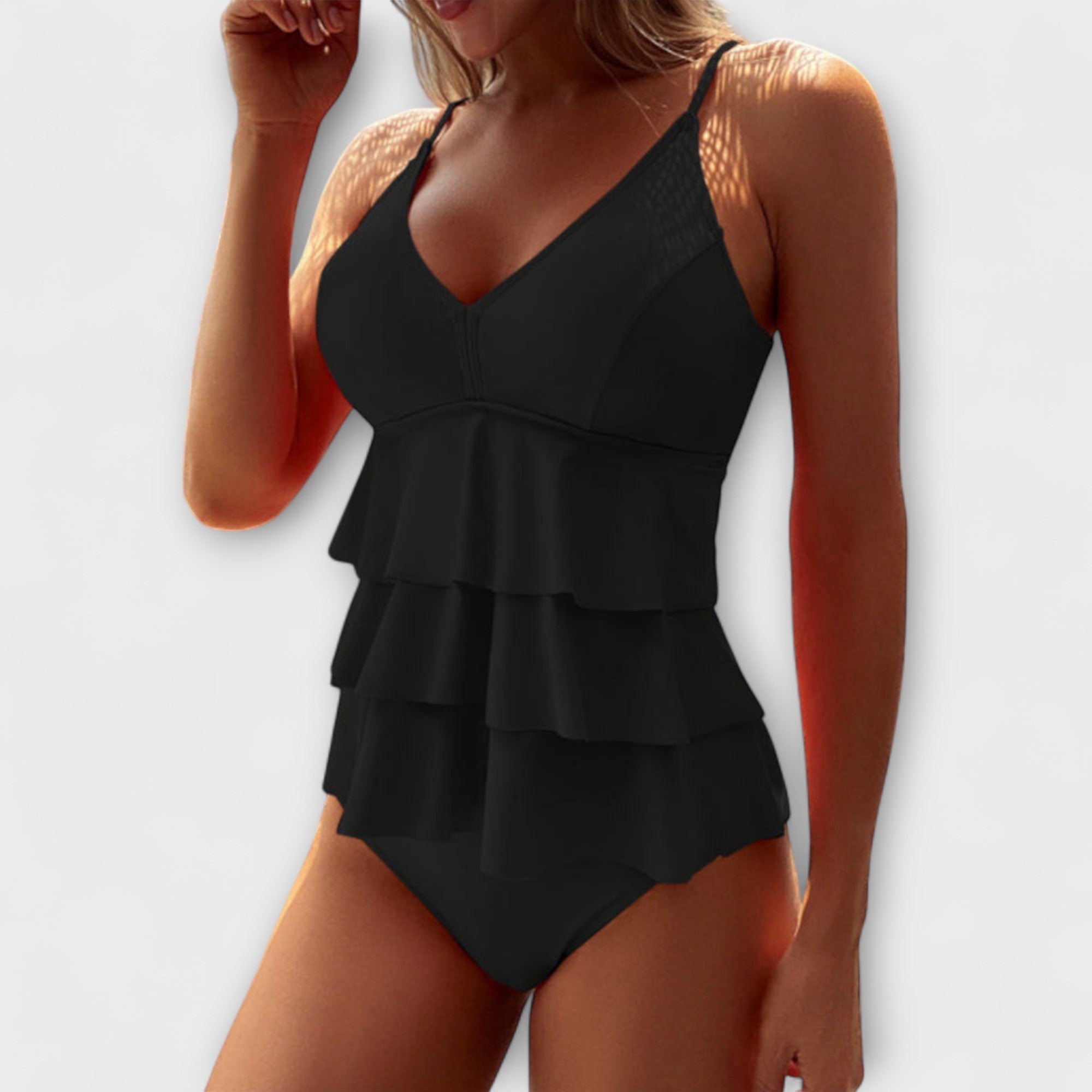 Esme Women's Ruffle-Tiered V-Neck Swimsuit
