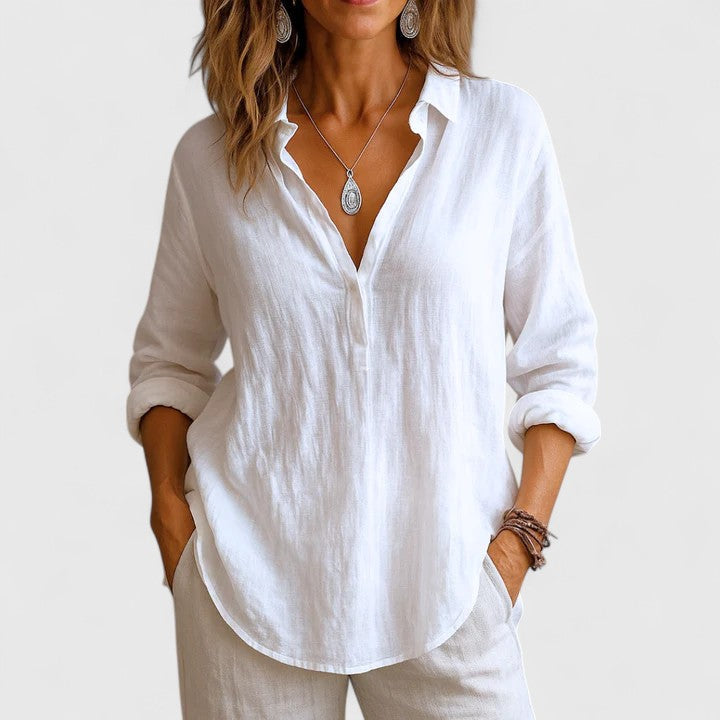 Franzina Linen Blouse — Soft, Stylish and Effortlessly Chic