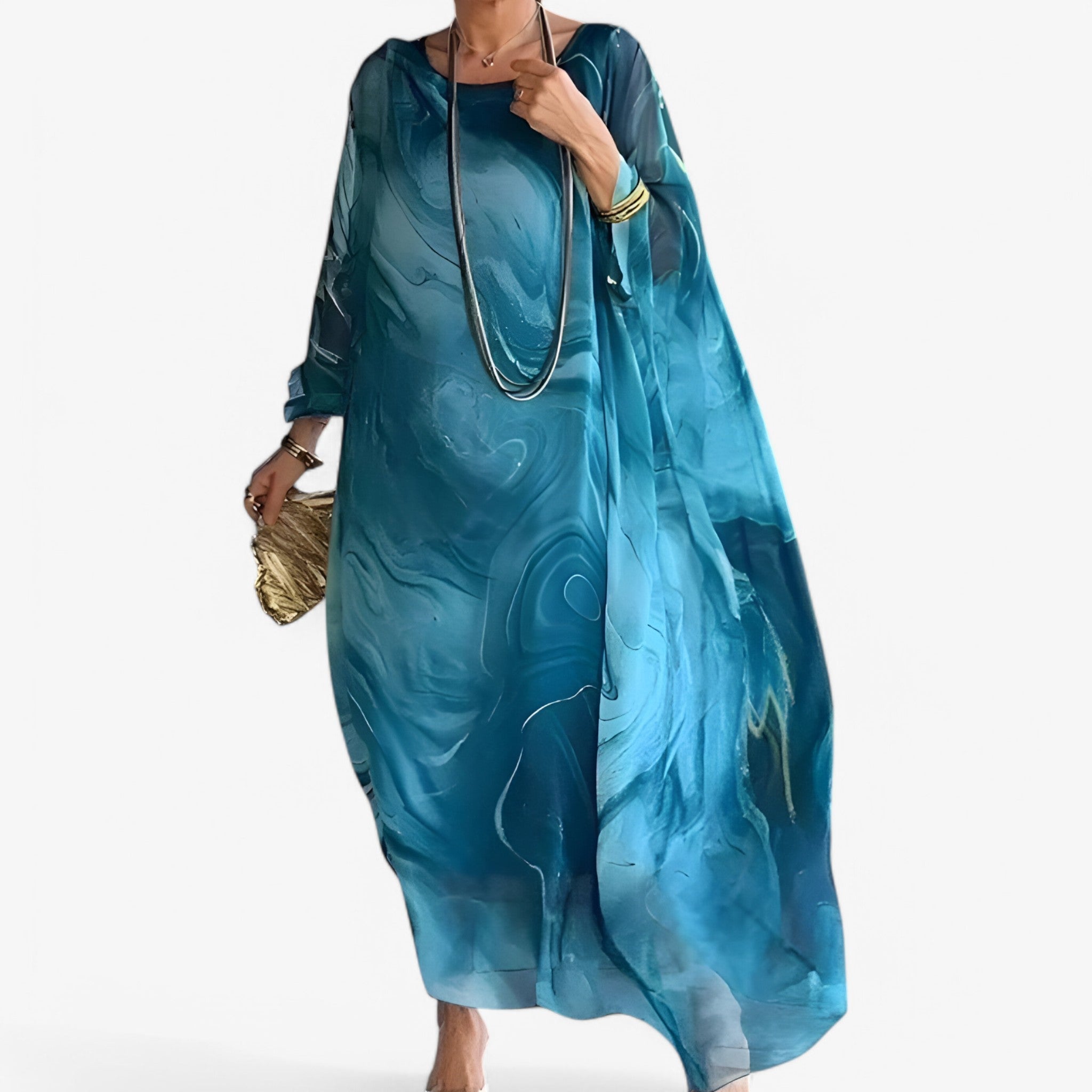 Celeste | Marble-patterned maxi dress – unique and elegant