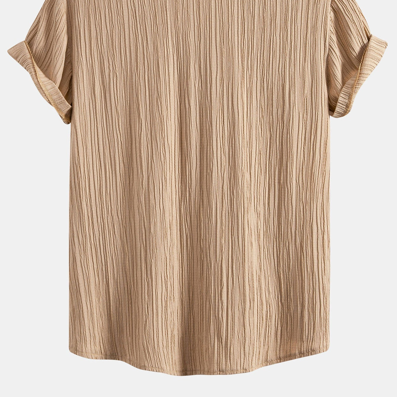 Crinkled-Textured Button-Up Shirt