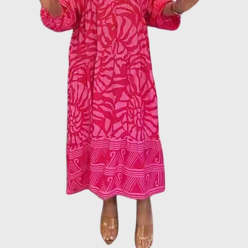 V-Neck Relaxed Fit Maxi Dress – Breathable Fabric & Flattering Silhouette