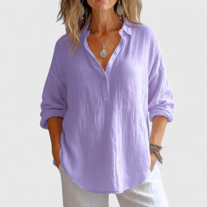 Franzina Linen Blouse — Soft, Stylish and Effortlessly Chic