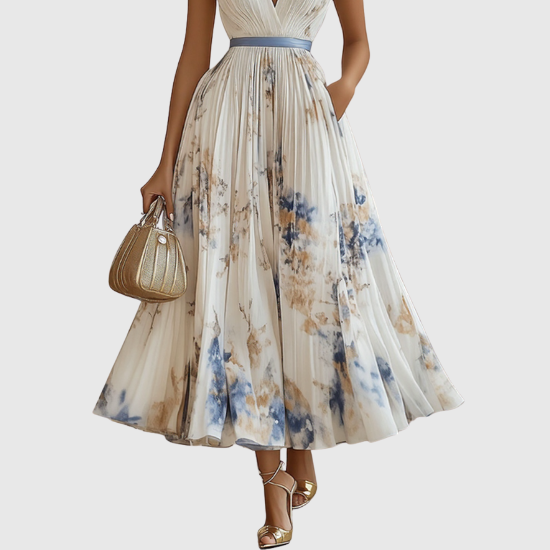 Rowella | Sophisticated Pleated Maxi Dress for Every Occasion
