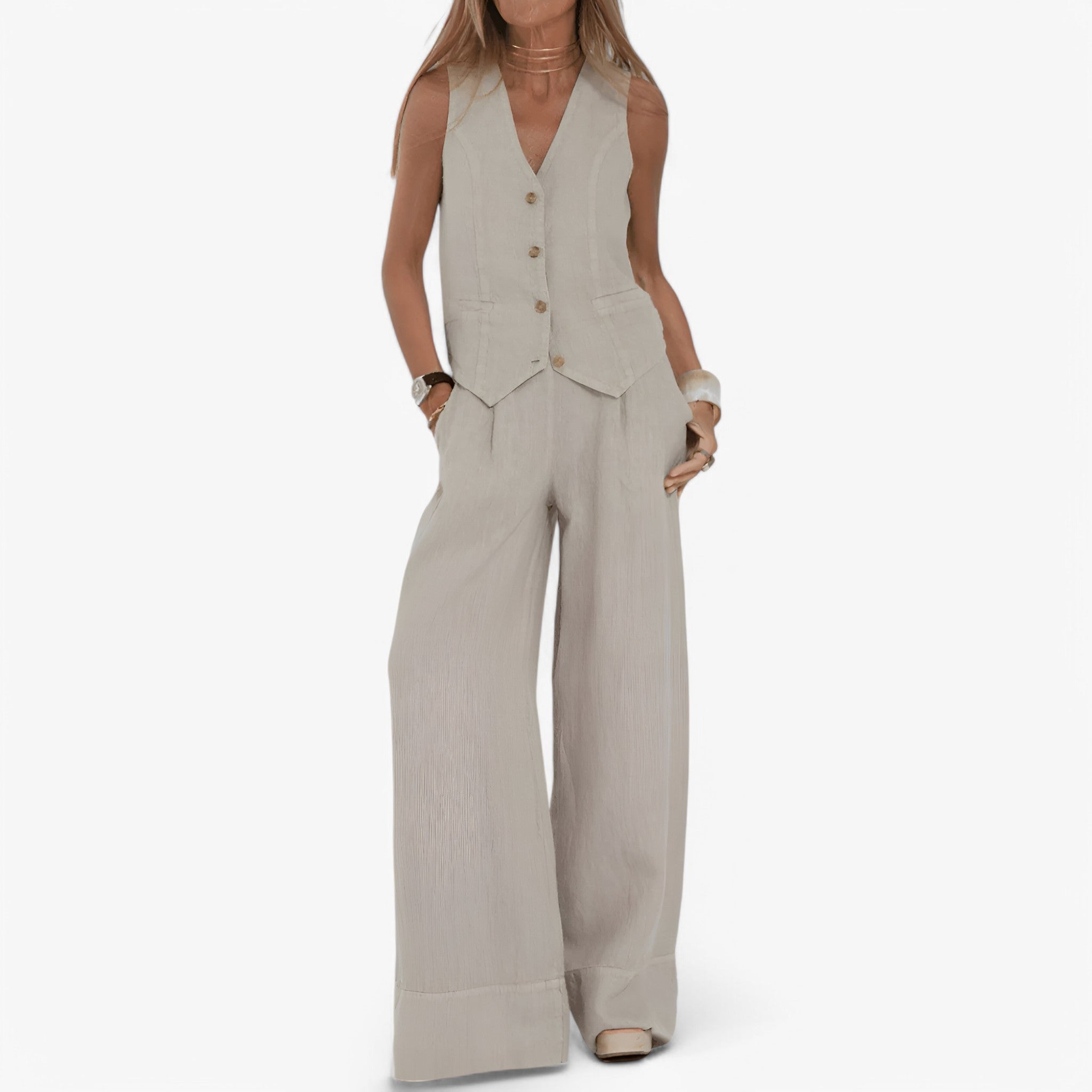 Lina | Sleeveless Vest (with free matching pants)