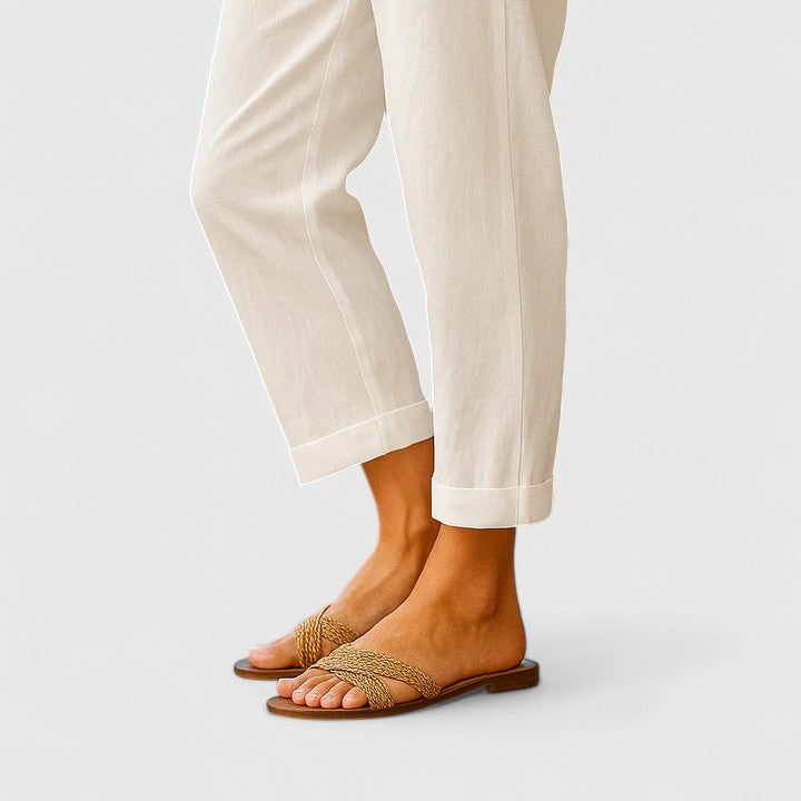 Fitted Relaxed Fit Women's Pants – Breathable Fabric & Lightweight Feel