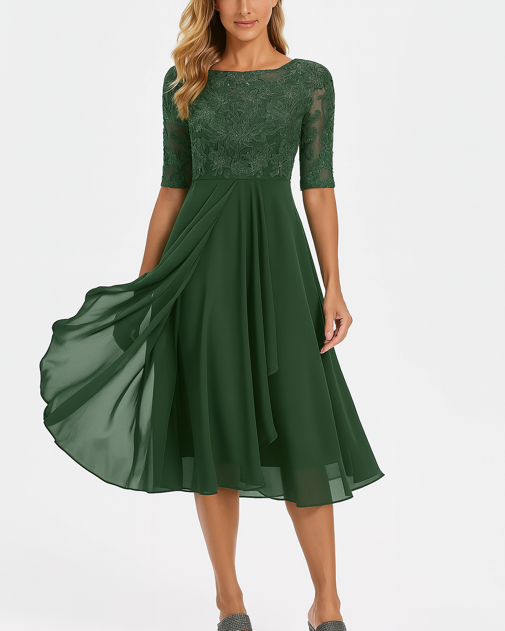 Elegant lace chiffon dress for women | Marielle 2