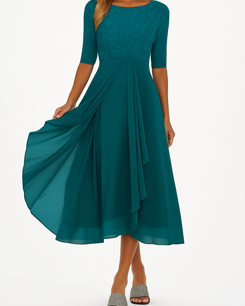 Elegant lace chiffon dress for women | Marielle 5