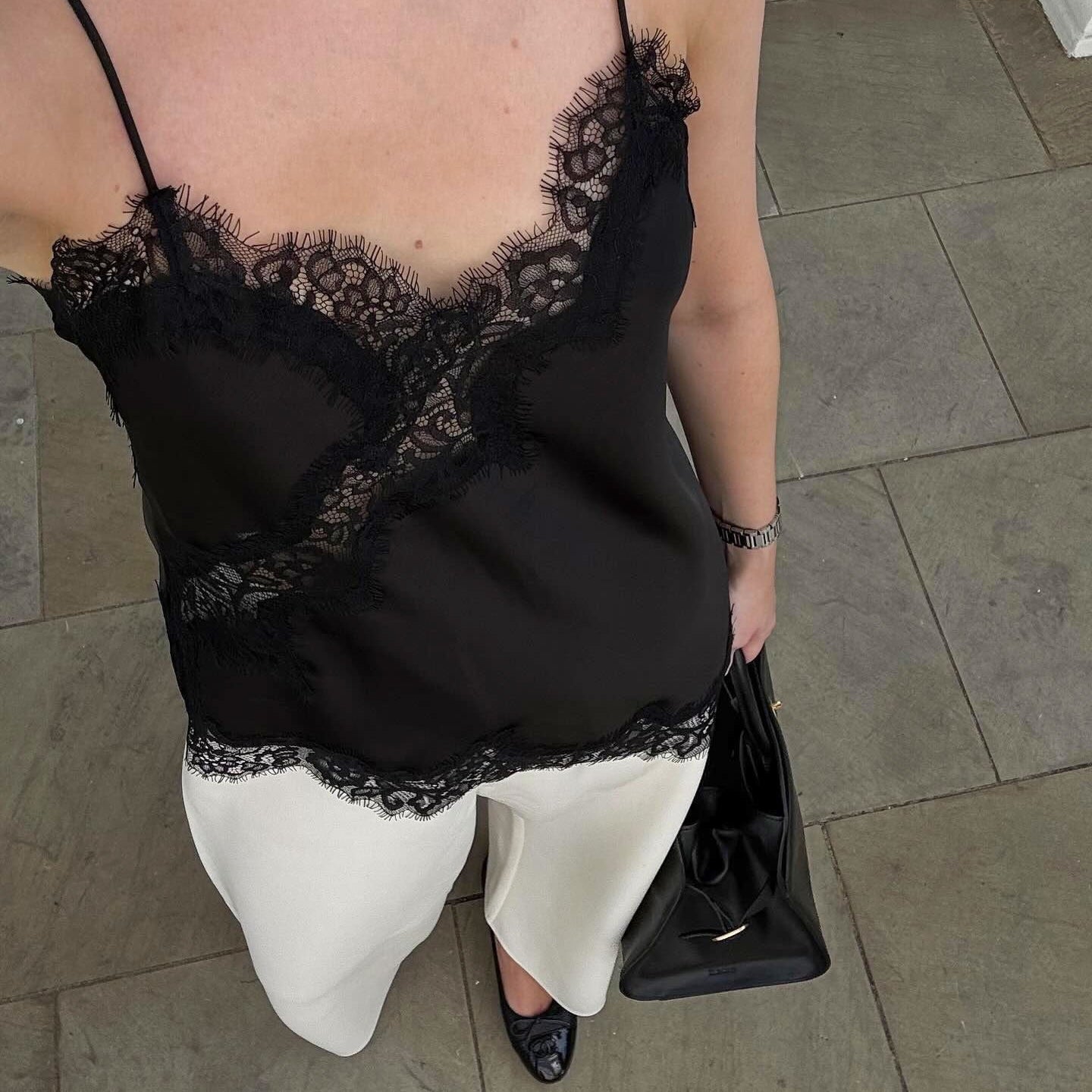 Asymmetrical Lace Trim Top