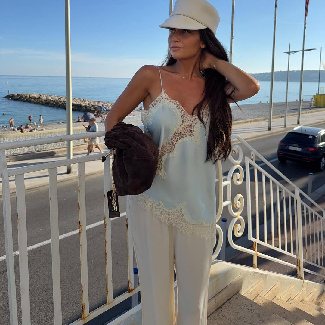 Asymmetrical Lace Trim Top