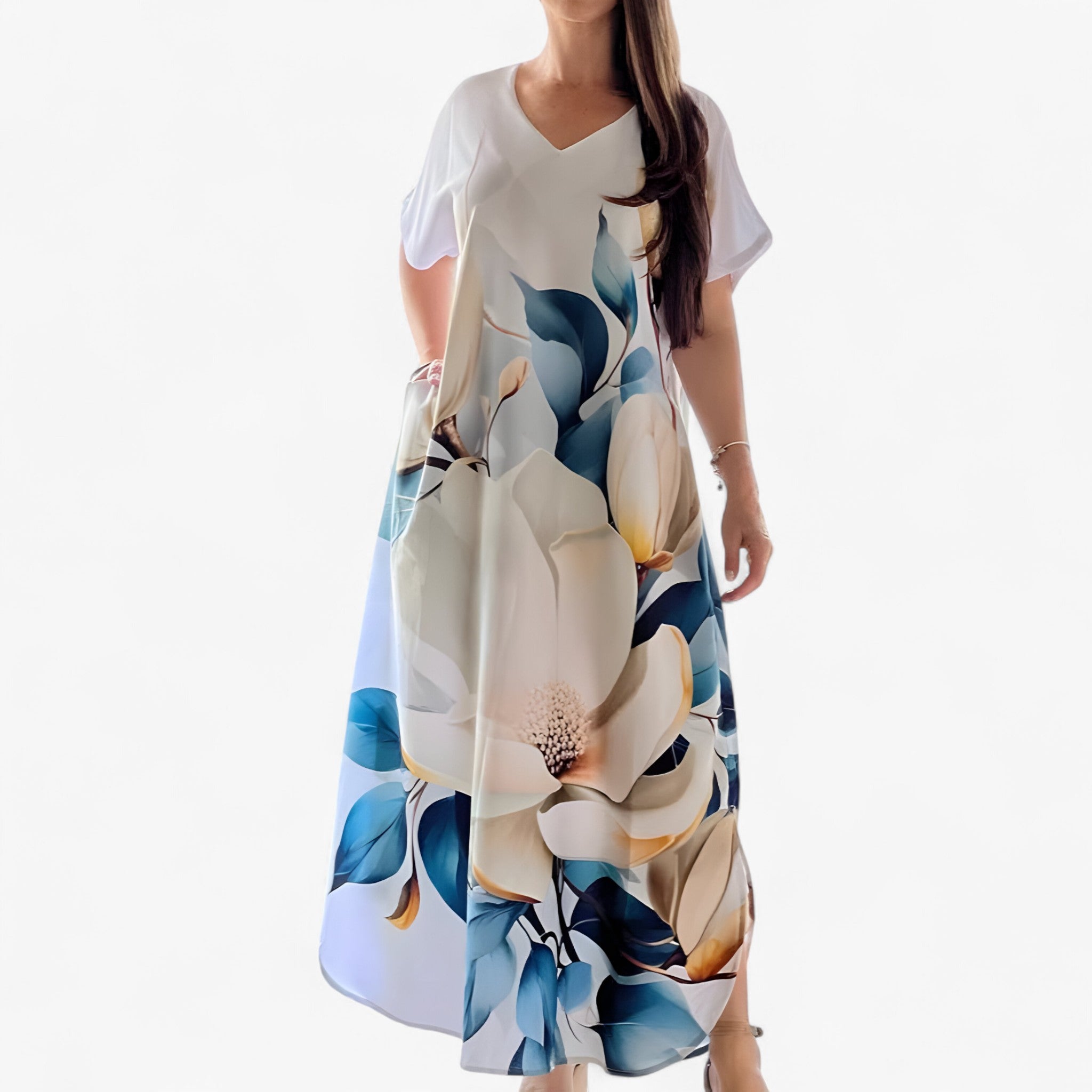 Felicia | Women's Soft V-Neck Casual Dress – Comfortable and Stylish