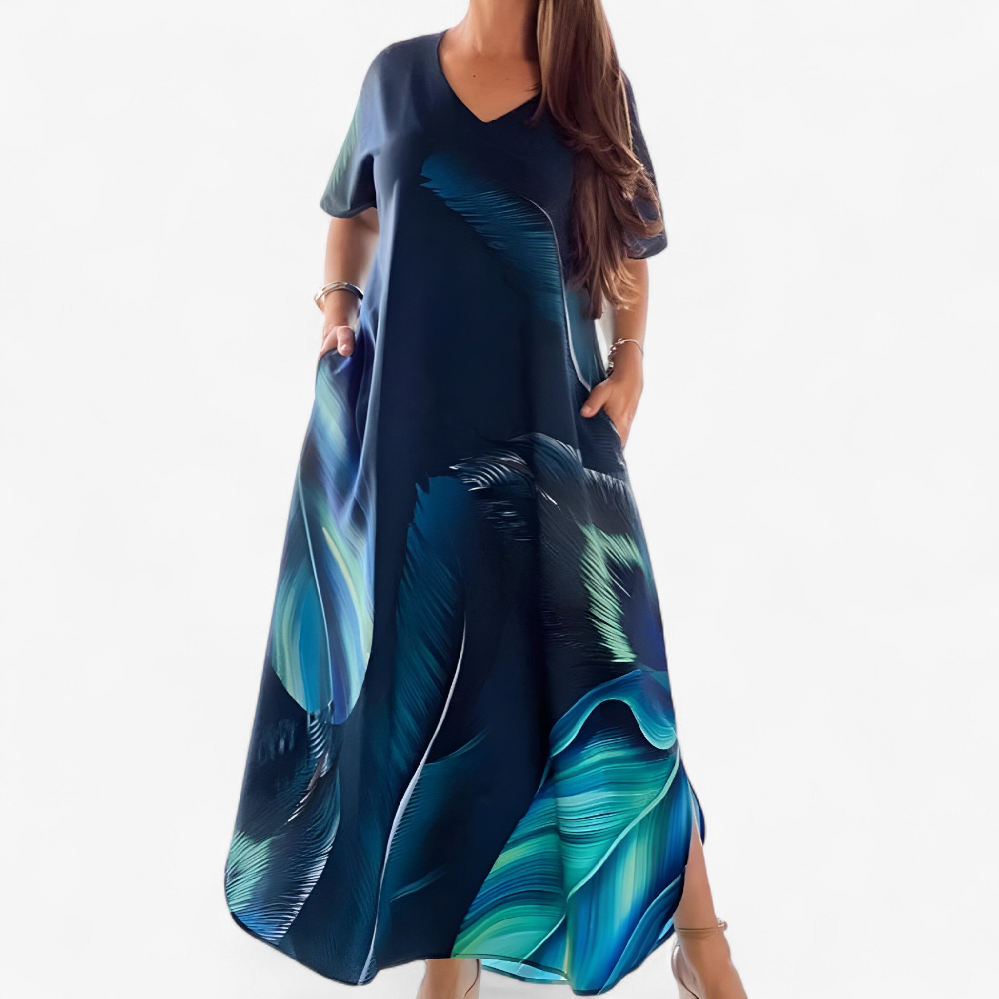 Felicia | Women's Soft V-Neck Casual Dress – Comfortable and Stylish