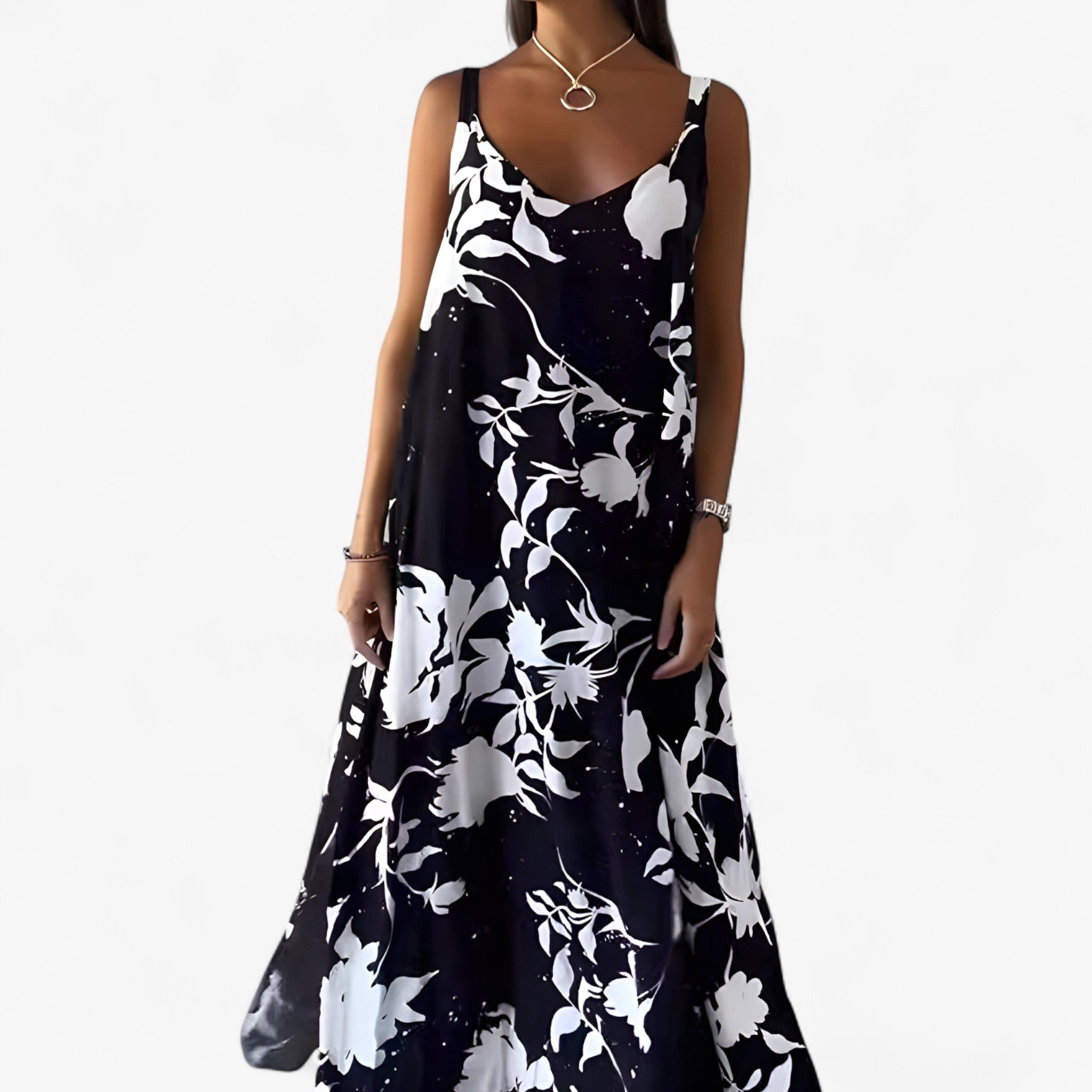 Daniela | Women's Cotton Floral Maxi Dress – Light, comfortable and stylish summer dress