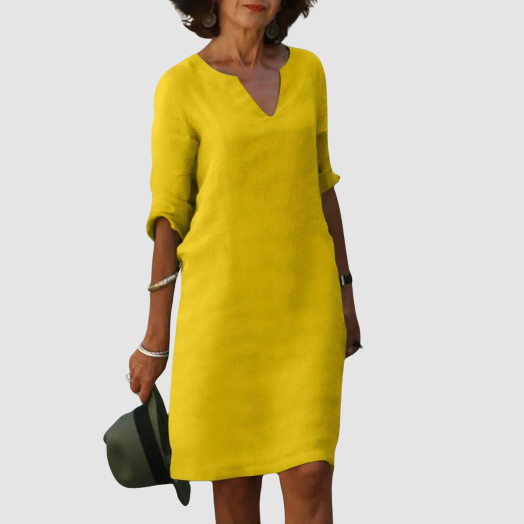 Timeless V-Neck Dress with Elegant Silhouette