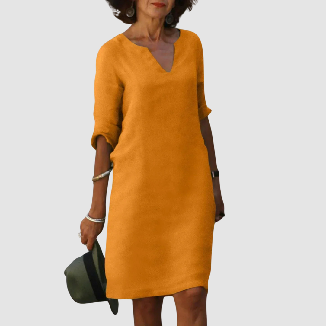 Timeless V-Neck Dress with Elegant Silhouette
