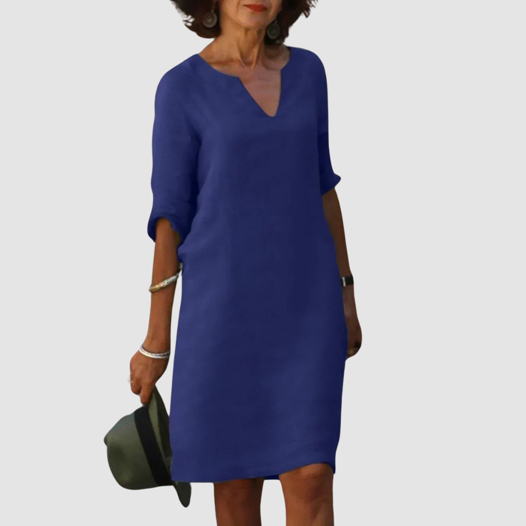 Timeless V-Neck Dress with Elegant Silhouette