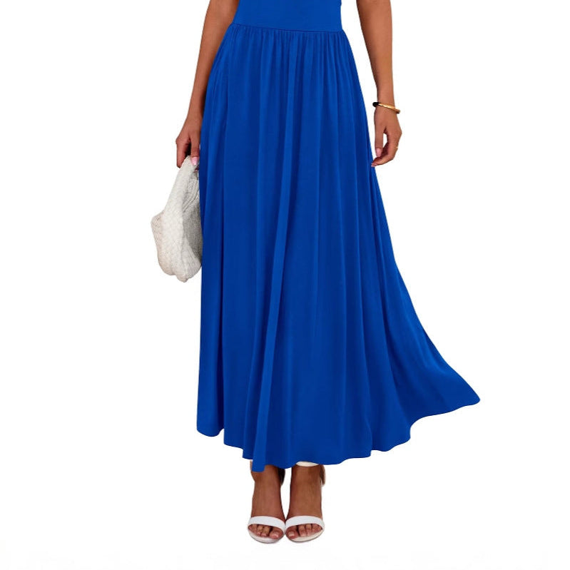 Sleeveless Ruched Maxi Dress with a Flattering High-Waisted Silhouette